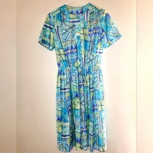 Vintage Anthony Richards Dress Womens Large Abstract 90's USA Grannycore Prairie